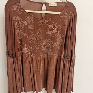 Brown Floral Top